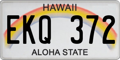 HI license plate EKQ372
