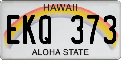 HI license plate EKQ373