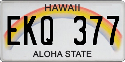 HI license plate EKQ377