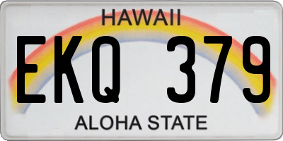 HI license plate EKQ379