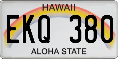 HI license plate EKQ380