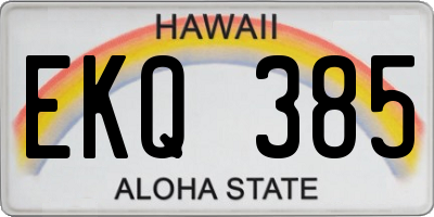 HI license plate EKQ385