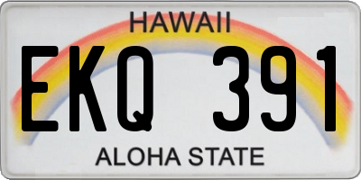 HI license plate EKQ391