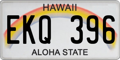 HI license plate EKQ396