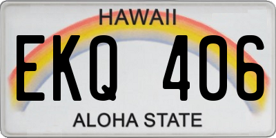HI license plate EKQ406