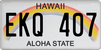 HI license plate EKQ407