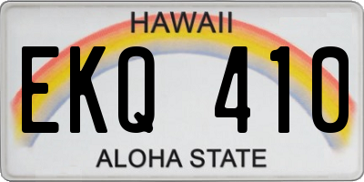 HI license plate EKQ410