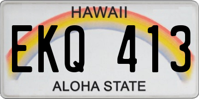 HI license plate EKQ413