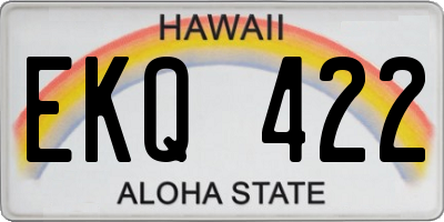 HI license plate EKQ422