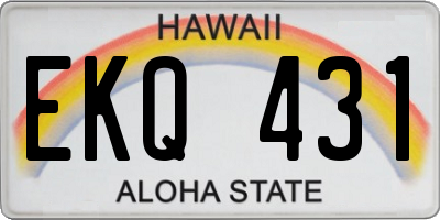HI license plate EKQ431