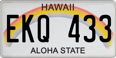 HI license plate EKQ433