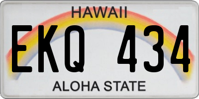 HI license plate EKQ434
