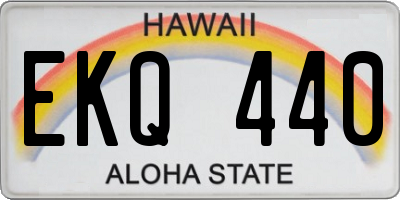 HI license plate EKQ440