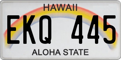 HI license plate EKQ445