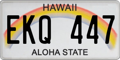 HI license plate EKQ447