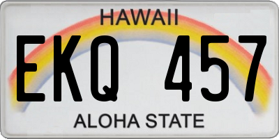 HI license plate EKQ457