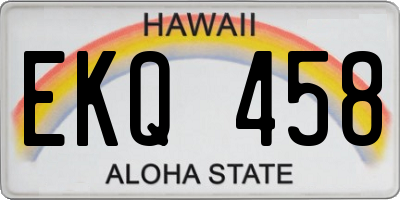 HI license plate EKQ458