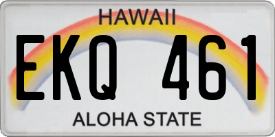 HI license plate EKQ461