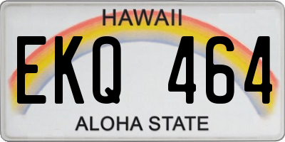 HI license plate EKQ464