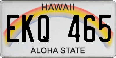 HI license plate EKQ465