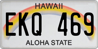 HI license plate EKQ469