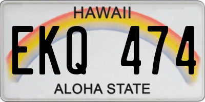 HI license plate EKQ474
