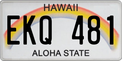 HI license plate EKQ481