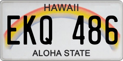 HI license plate EKQ486