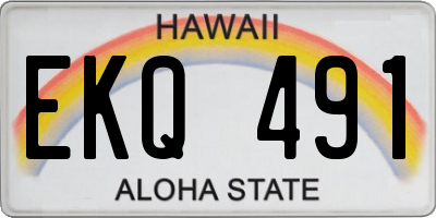 HI license plate EKQ491