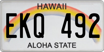HI license plate EKQ492