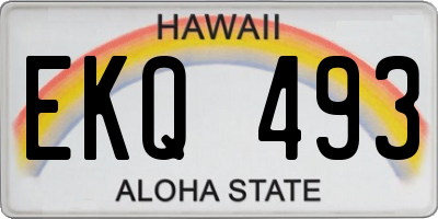 HI license plate EKQ493
