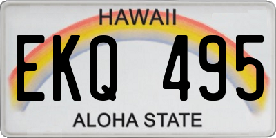 HI license plate EKQ495