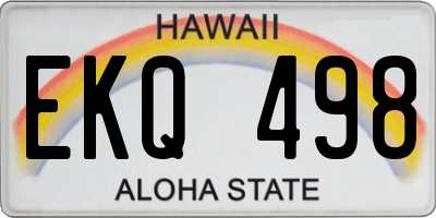 HI license plate EKQ498