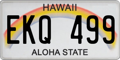 HI license plate EKQ499