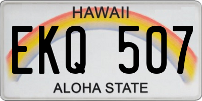 HI license plate EKQ507