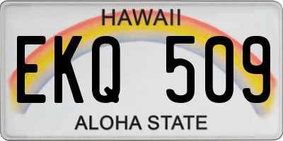 HI license plate EKQ509