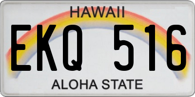 HI license plate EKQ516