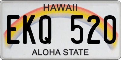HI license plate EKQ520