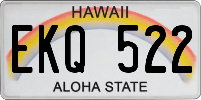 HI license plate EKQ522