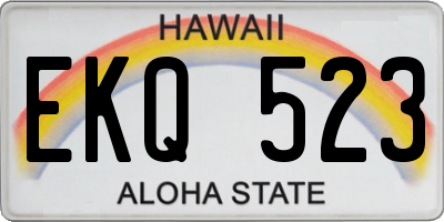 HI license plate EKQ523