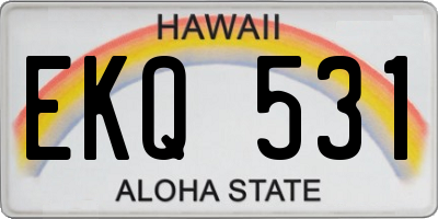 HI license plate EKQ531