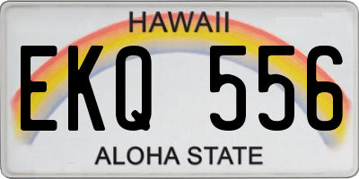 HI license plate EKQ556
