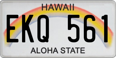 HI license plate EKQ561