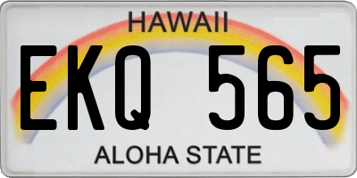 HI license plate EKQ565