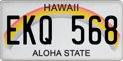HI license plate EKQ568