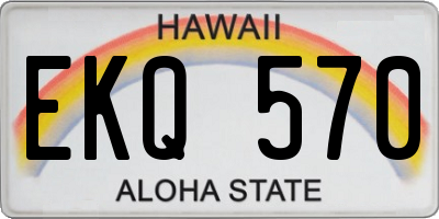 HI license plate EKQ570