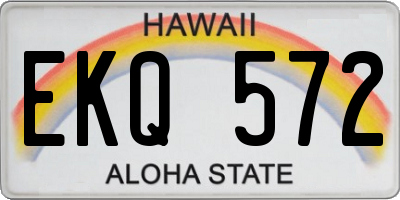 HI license plate EKQ572