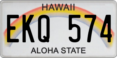 HI license plate EKQ574