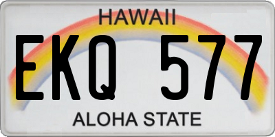 HI license plate EKQ577