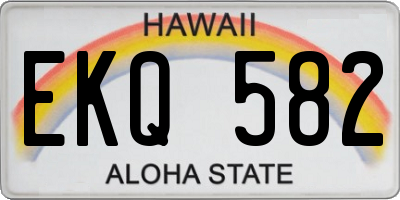 HI license plate EKQ582